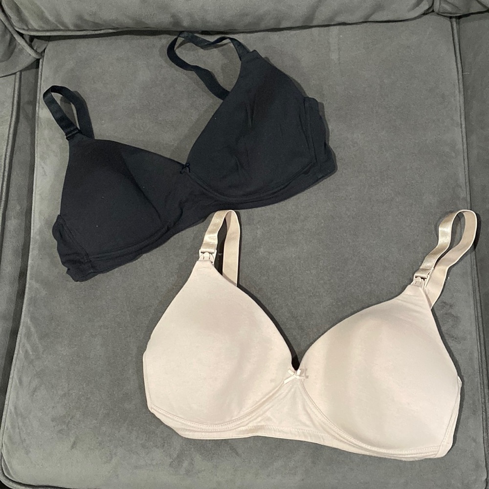 2 nursing bras, size 34E. Lightly padded. NWOT.